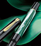 Pelikan M200 Series Fountain Pen in Green Marble with Gold Trim