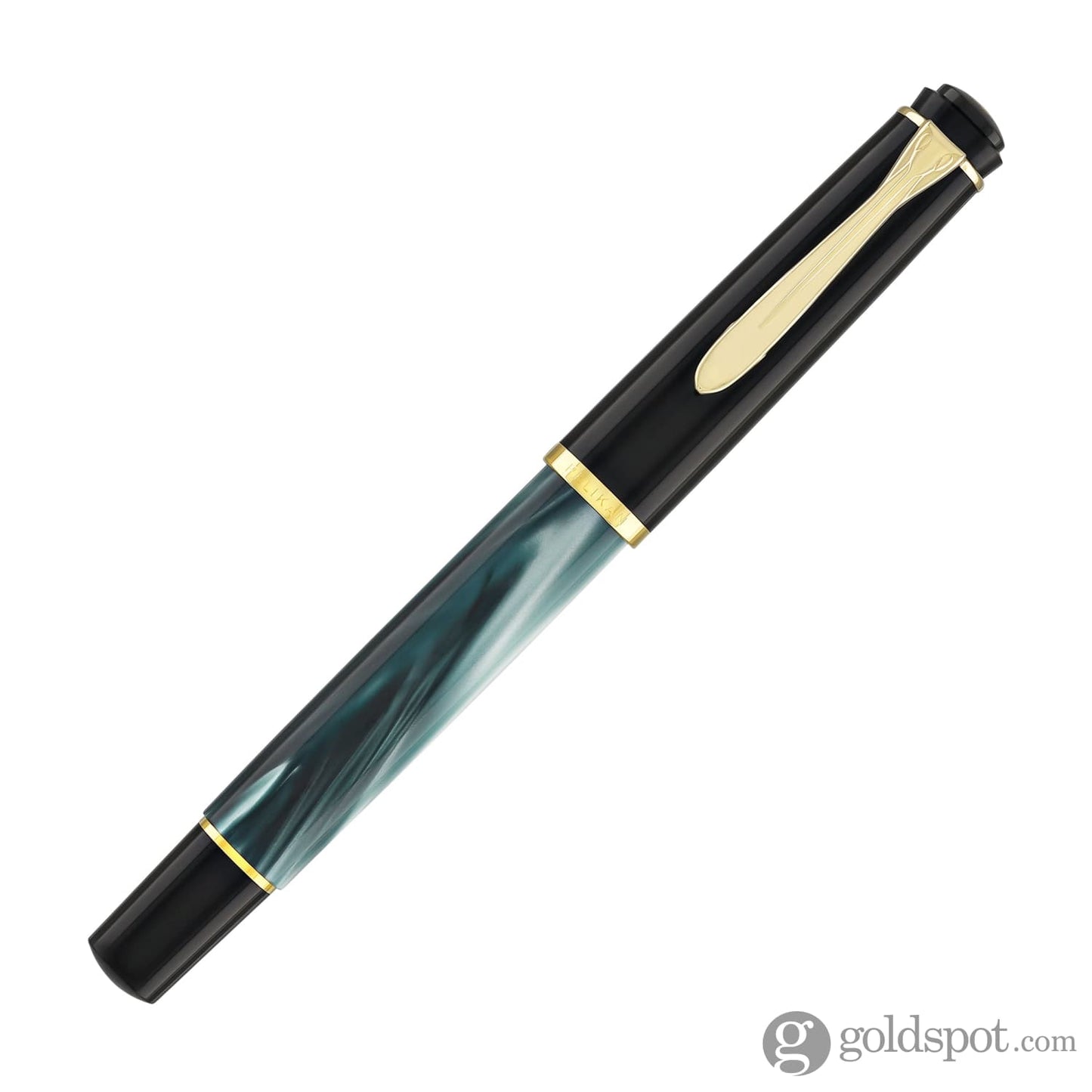 Pelikan M200 Series Fountain Pen in Green Marble with Gold Trim