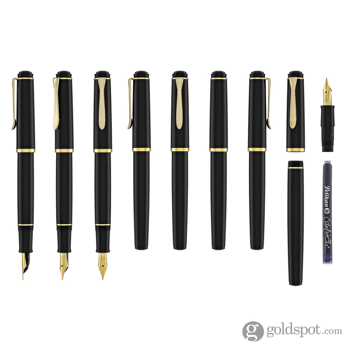 Pelikan P200 Fountain Pen in Black with Gold Trim Fountain Pen