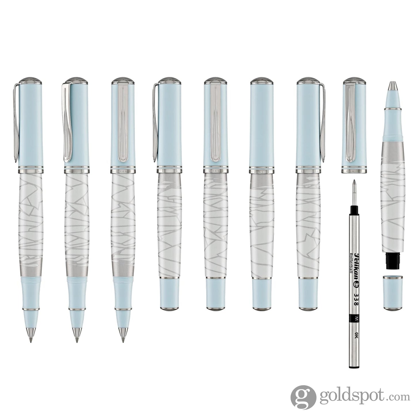 Pelikan Rollerball Pen Eternal Ice in Light Blue & White with Palladium Finish Rollerball Pen