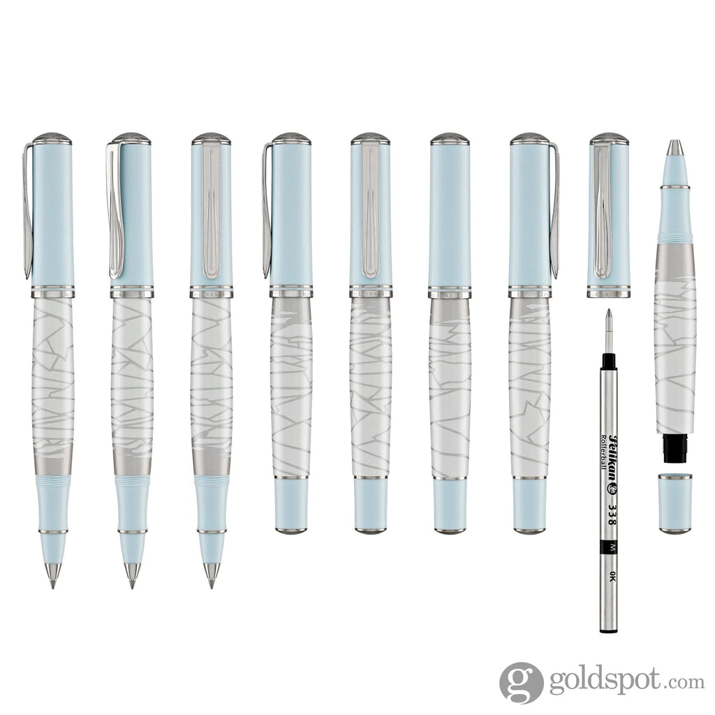 Pelikan Rollerball Pen Eternal Ice in Light Blue & White with Palladiu