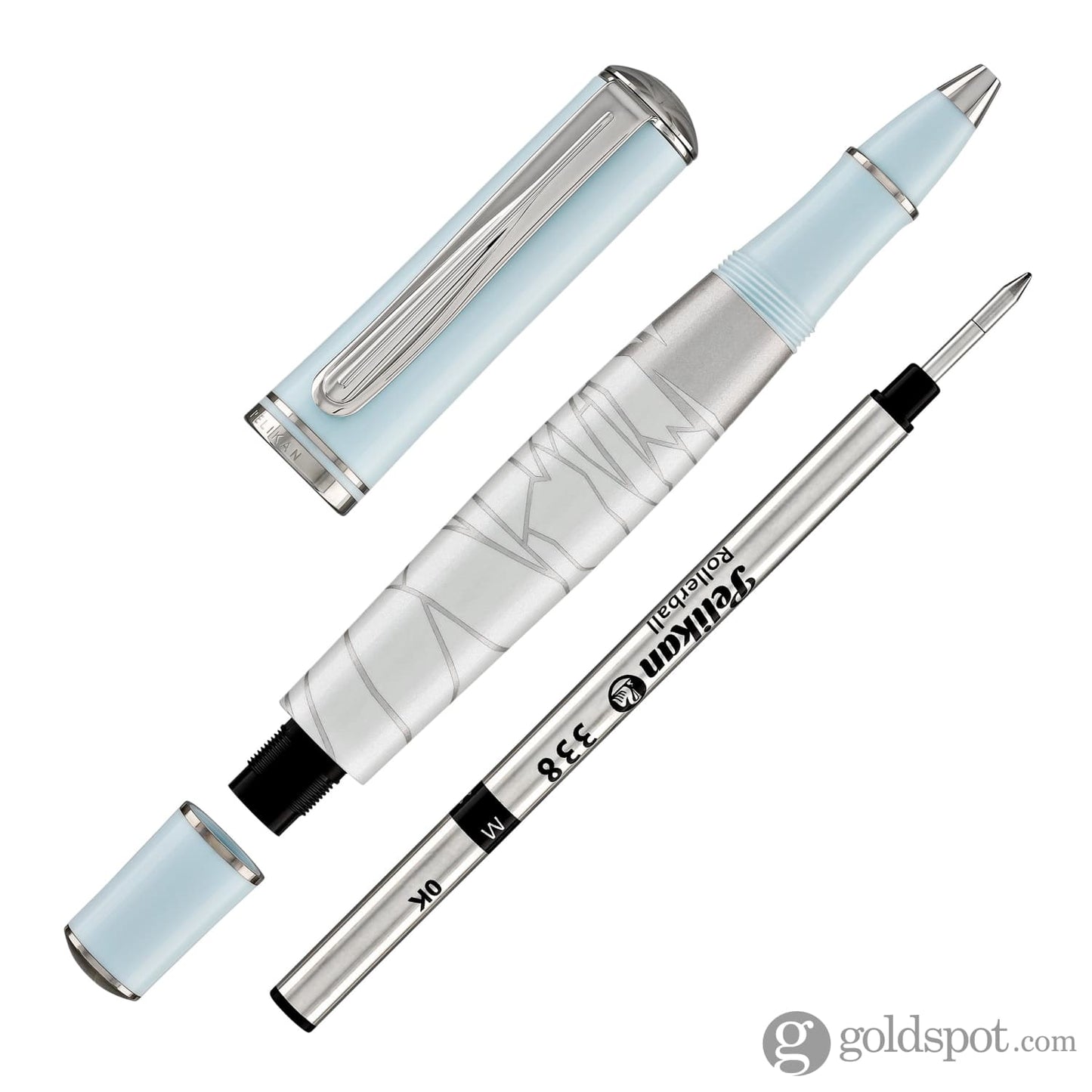 Pelikan Rollerball Pen Eternal Ice in Light Blue & White with Palladium Finish Rollerball Pen