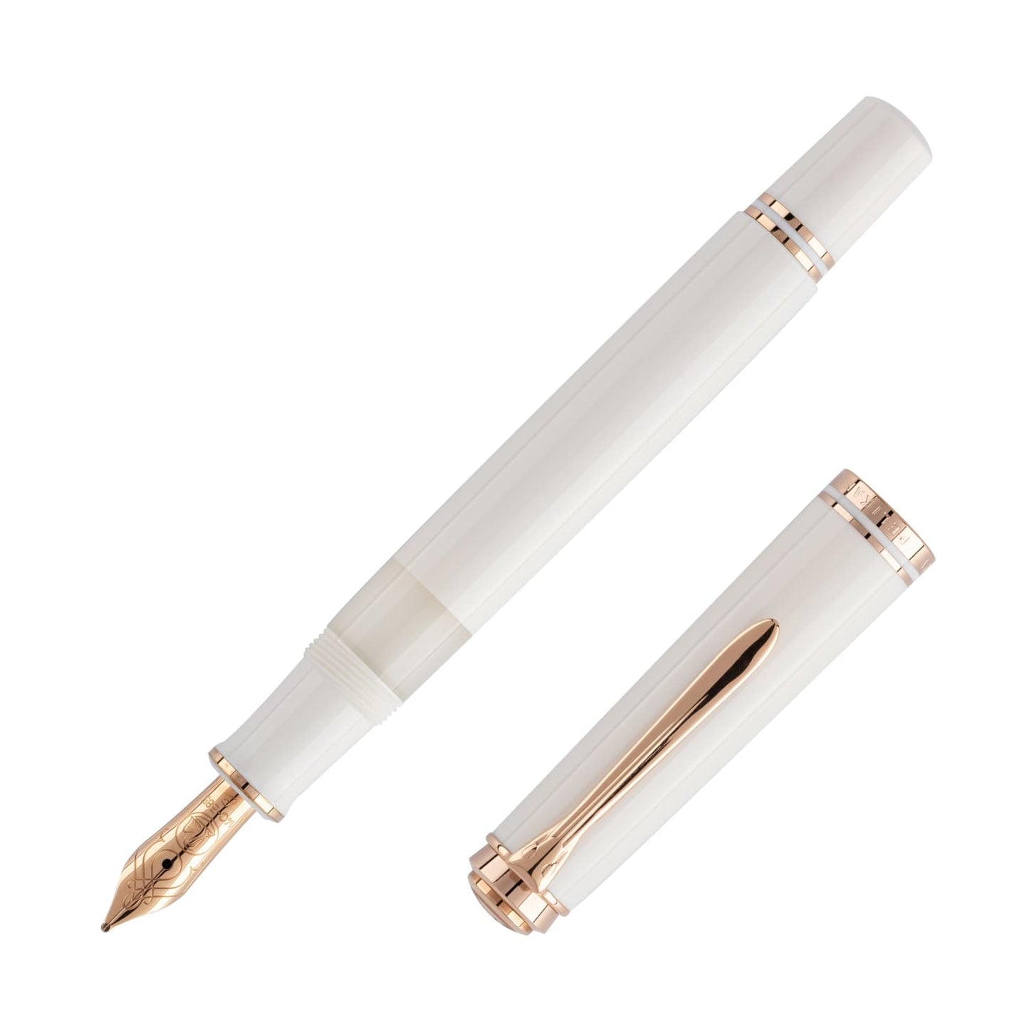 Pelikan Souveran 600 Fountain Pen in White & Rose Gold Trim Fountain Pen