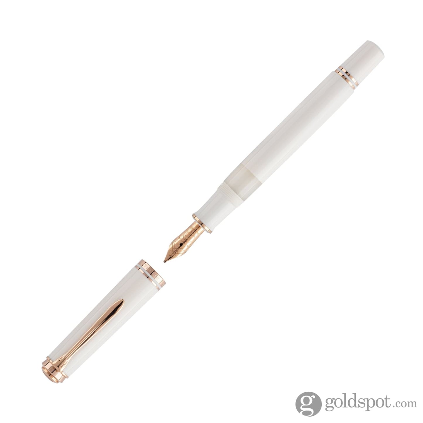 Pelikan Souveran 600 Fountain Pen in White & Rose Gold Trim Fountain Pen