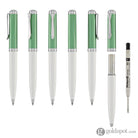Pelikan Souveran 605 Ballpoint Pen in Green & White with Silver Trim Ballpoint Pens