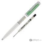 Pelikan Souveran 605 Ballpoint Pen in Green & White with Silver Trim Ballpoint Pens
