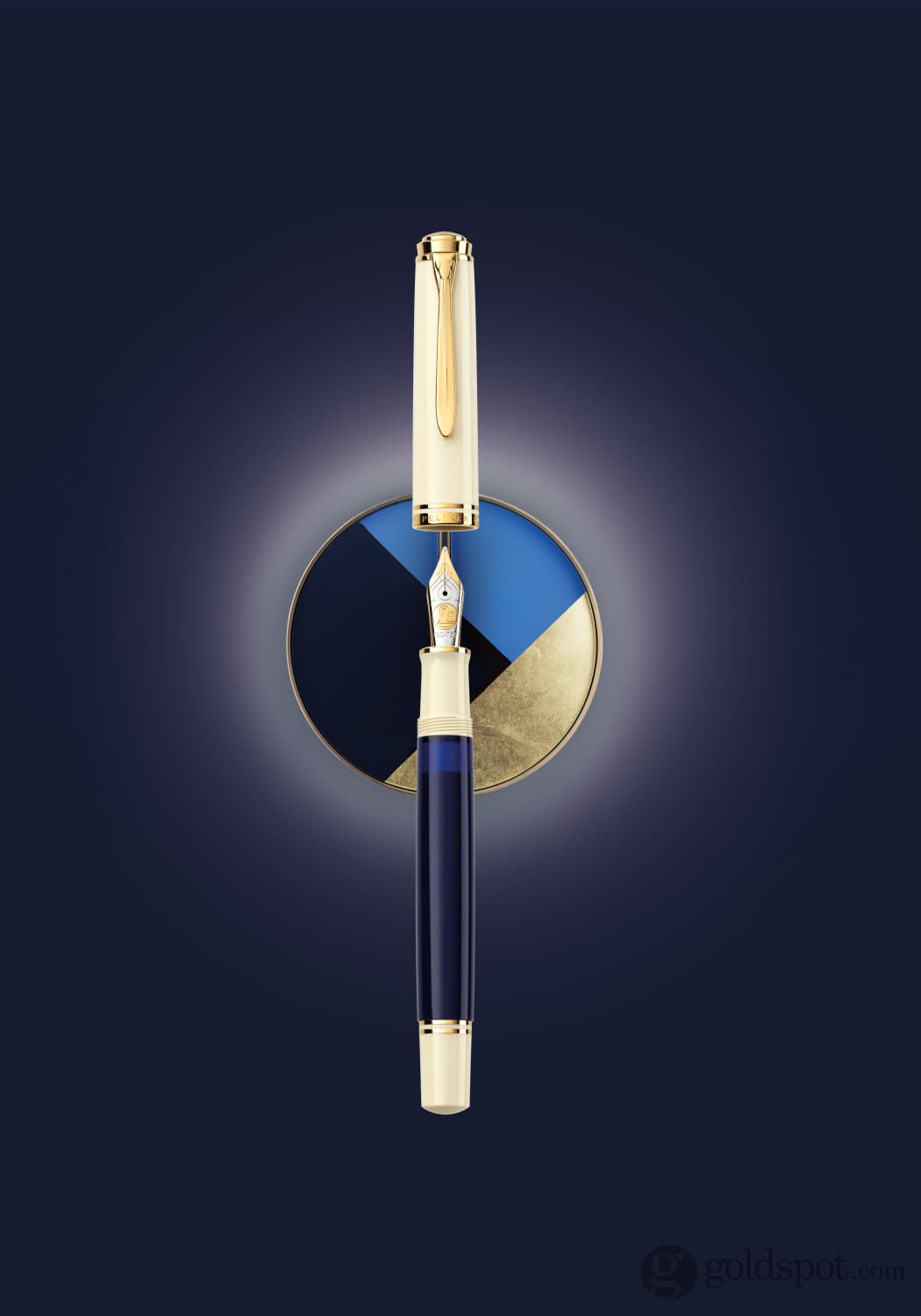 Pelikan 万年筆 ブルー ラメ入り ゴールドトリム Pelikan Souveran 800 Fountain Pen in Cream Blue - Special Edition