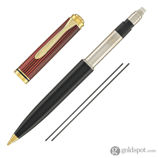 Pelikan Souveran D600 Mechanical Pencil in Black & Red with Gold Trim - 0.7mm Mechanical Pencils
