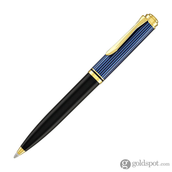 Pelikan Souveran K600 Ballpoint Pen in Black & Blue with Gold Trim Ballpoint Pens