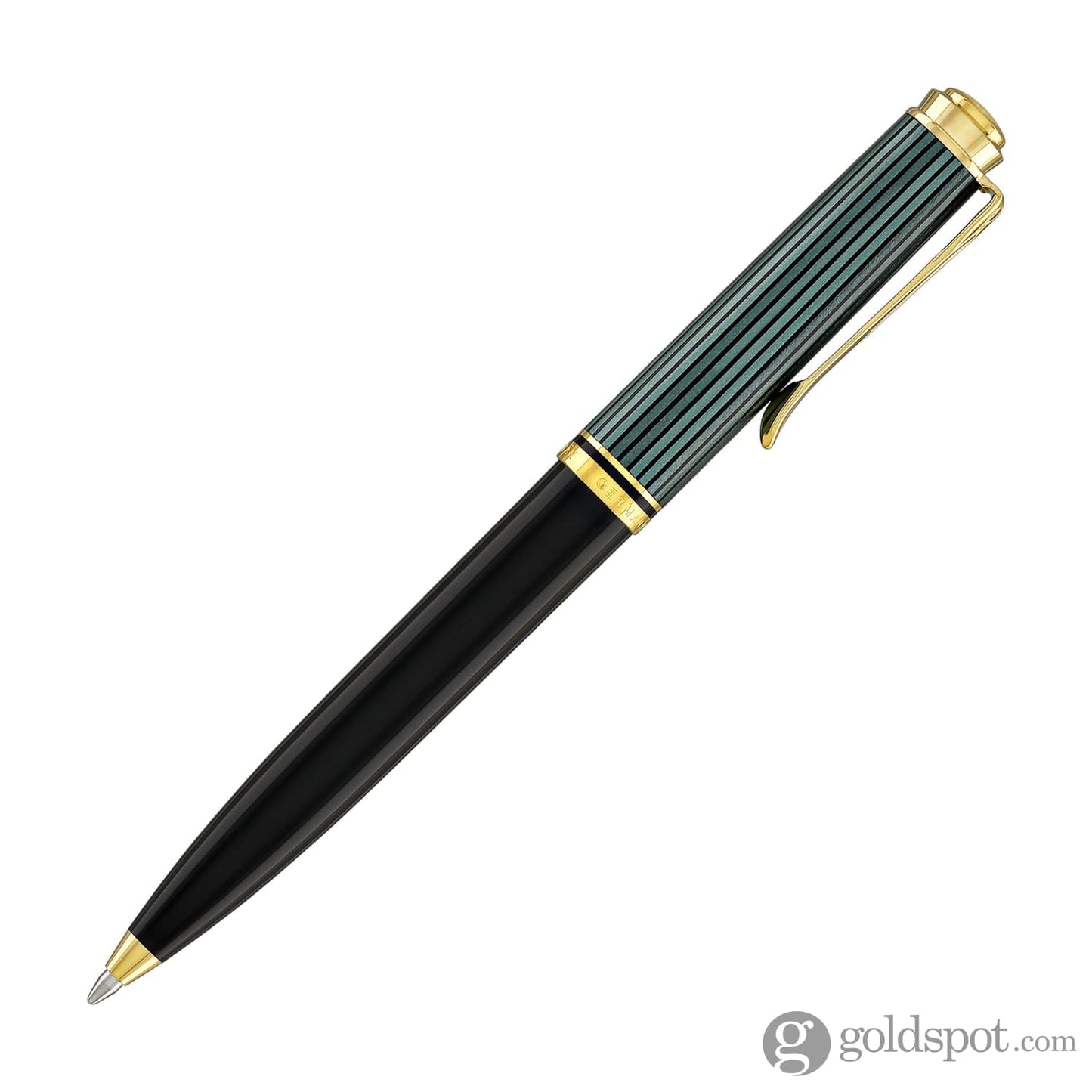 Pelikan Souveran K600 Ballpoint Pen in Black & Green with Gold Trim Ballpoint Pens
