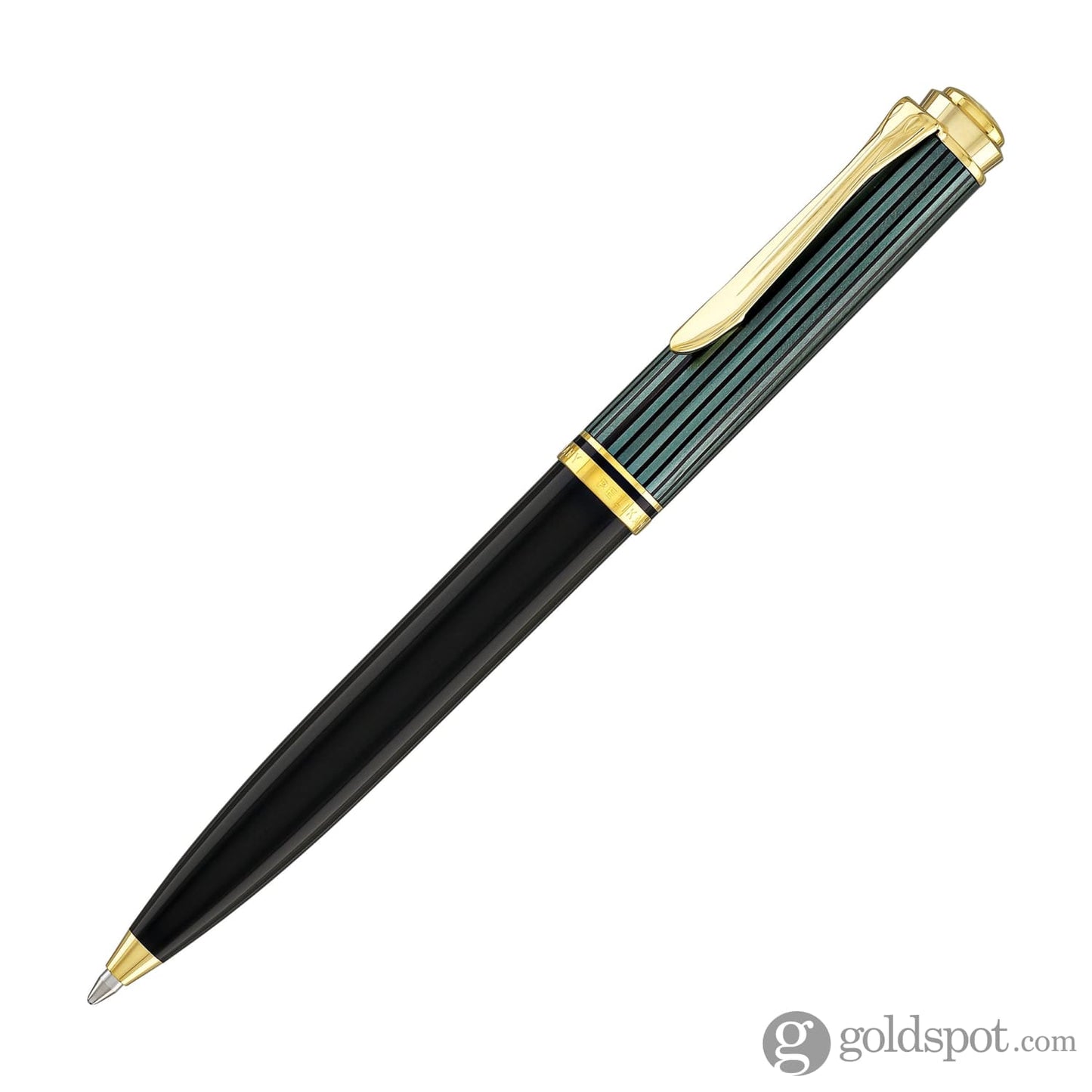 Pelikan Souveran K600 Ballpoint Pen in Black & Green with Gold Trim Ballpoint Pens