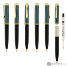Pelikan Souveran K600 Ballpoint Pen in Black & Green with Gold Trim Ballpoint Pens