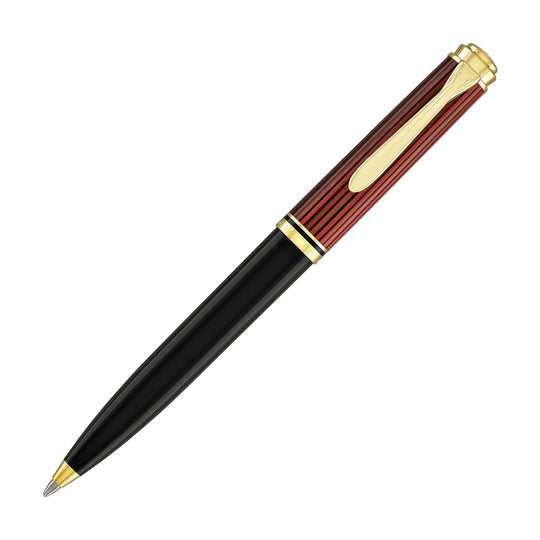 Pelikan Souveran K600 Ballpoint Pen in Black & Red with Gold Trim