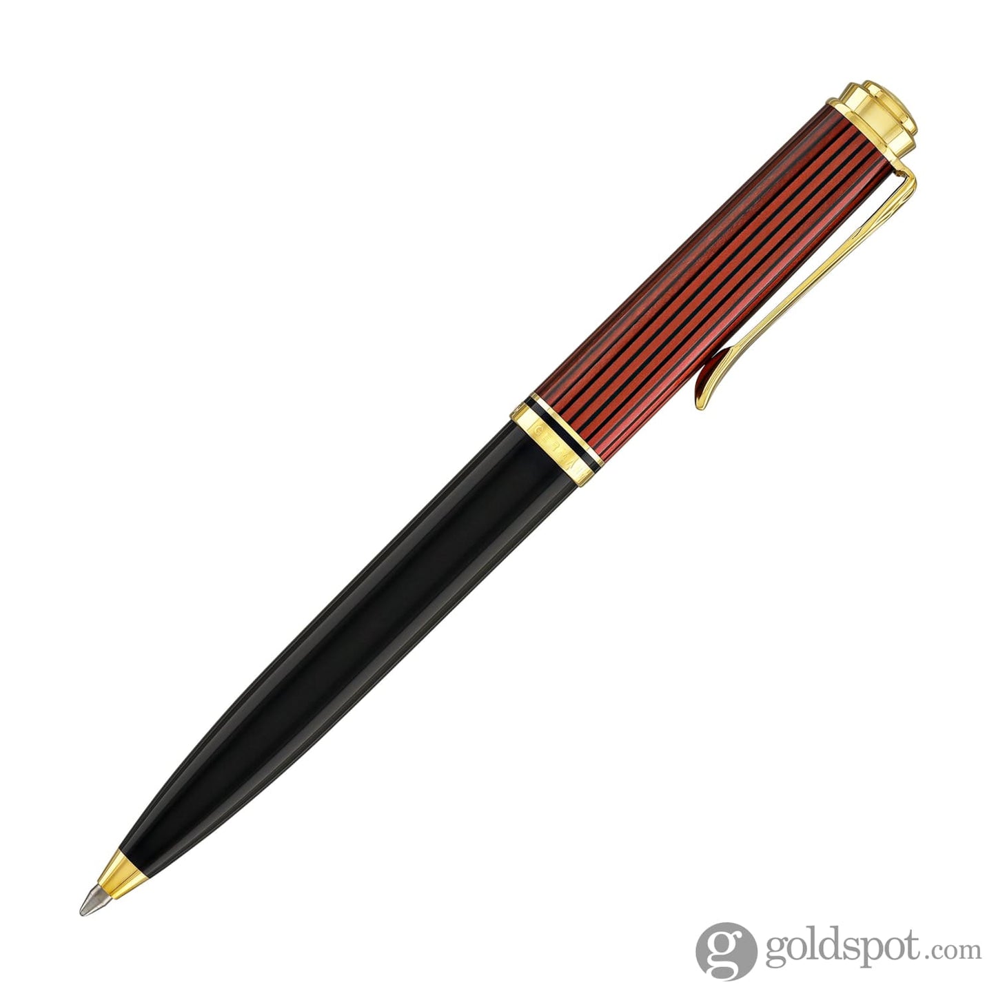Pelikan Souveran K600 Ballpoint Pen in Black & Red with Gold Trim Ballpoint Pens