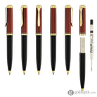 Pelikan Souveran K600 Ballpoint Pen in Black & Red with Gold Trim Ballpoint Pens