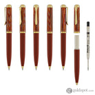 Pelikan Souveran K600 Ballpoint Pen in Tortoiseshell & Red with Gold Trim Ballpoint Pens