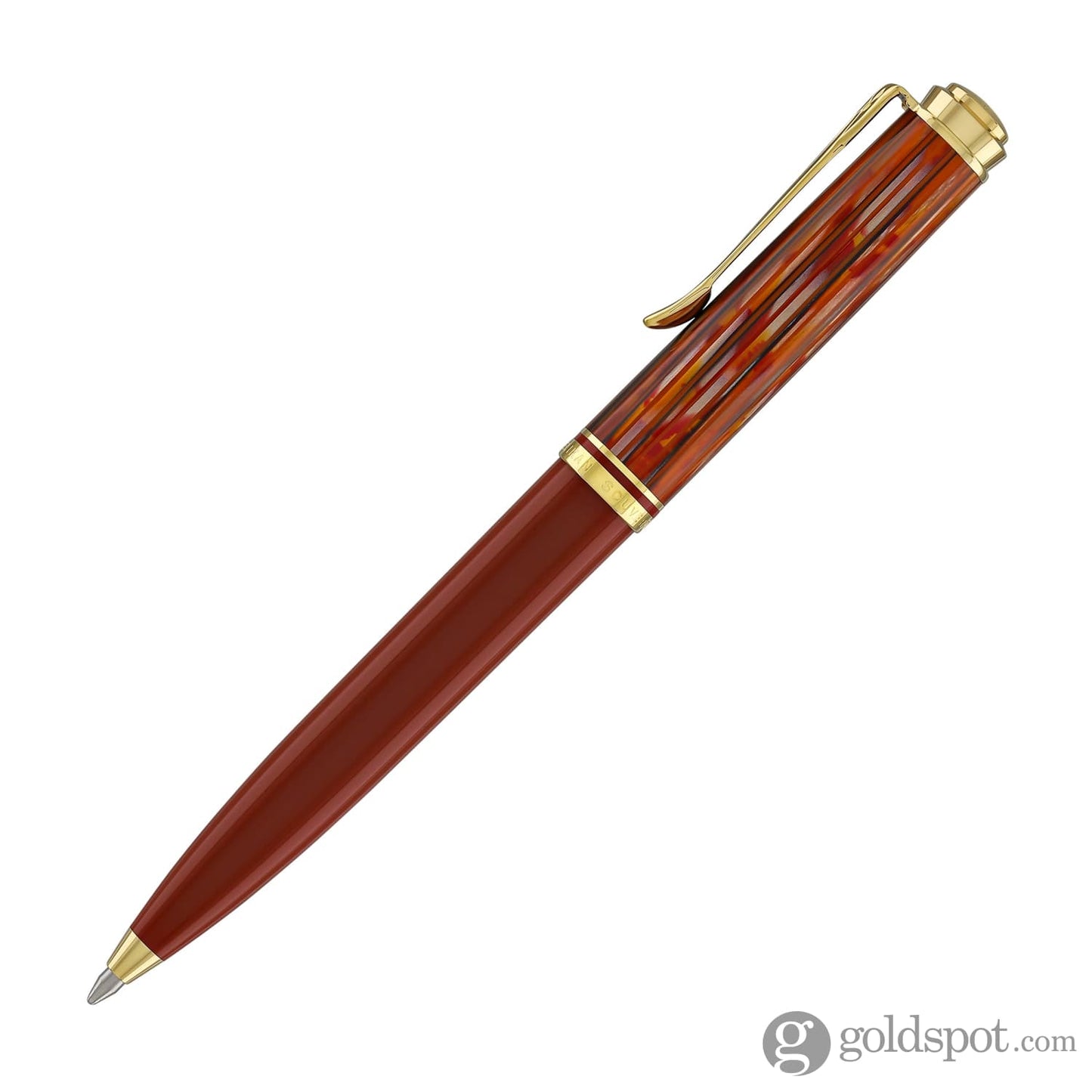 Pelikan Souveran K600 Ballpoint Pen in Tortoiseshell & Red with Gold Trim Ballpoint Pens