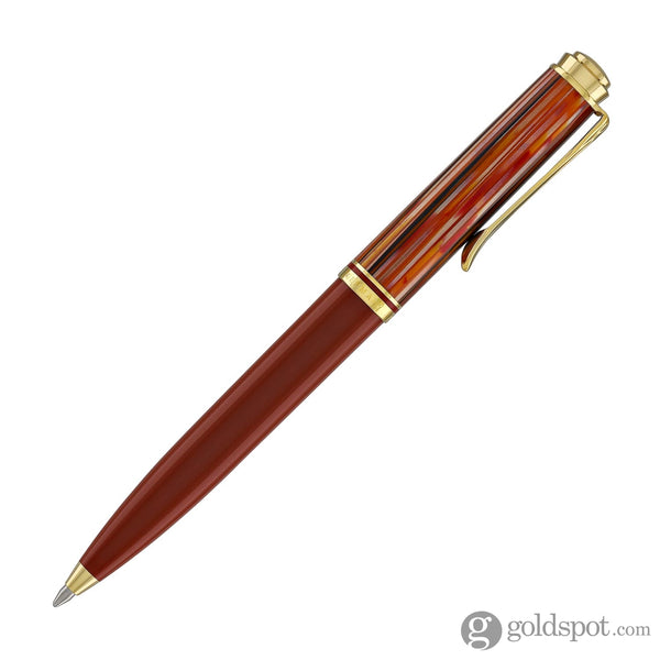 Pelikan Souveran K600 Ballpoint Pen in Tortoiseshell & Red with Gold Trim Ballpoint Pens