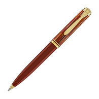 Pelikan Souveran K600 Ballpoint Pen in Tortoiseshell & Red with Gold Trim