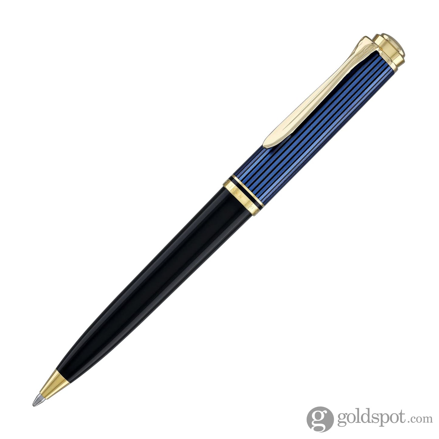 Pelikan Souveran K800 Ballpoint Pen in Black & Blue with Gold Trim Ballpoint Pens