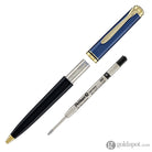 Pelikan Souveran K800 Ballpoint Pen in Black & Blue with Gold Trim Ballpoint Pens