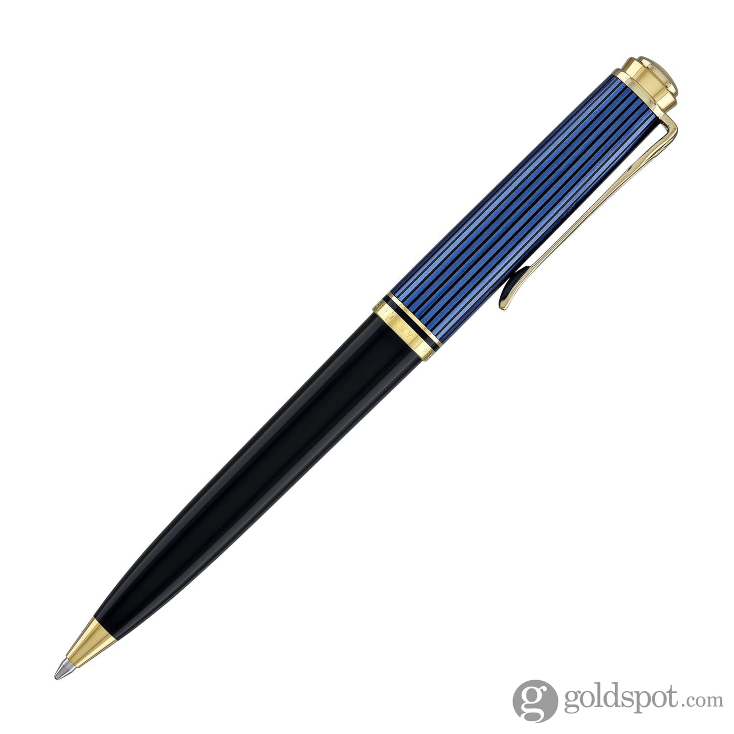 Pelikan Souveran K800 Ballpoint Pen in Black & Blue with Gold Trim Ballpoint Pens