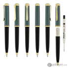 Pelikan Souveran K800 Ballpoint Pen in Black & Green with Gold Trim Ballpoint Pens