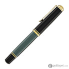 Pelikan Souveran M1000 Fountain Pen in Black & Green - 18K Gold Broad Point Fountain Pen