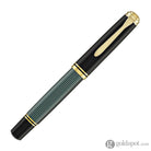 Pelikan Souveran M1000 Fountain Pen in Black & Green - 18K Gold Broad Point Fountain Pen
