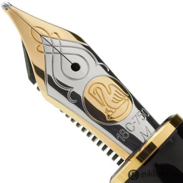 Pelikan Souveran M400 Fountain Pen in Black with Gold Trim - 14K Gold Fine Point Fountain Pen