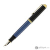Pelikan Souveran M600 Fountain Pen in Black & Blue with Gold Trim - 14K Gold Fountain Pen