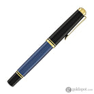Pelikan Souveran M600 Fountain Pen in Black & Blue with Gold Trim - 14K Gold Fountain Pen
