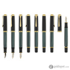 Pelikan Souveran M600 Fountain Pen in Black & Green with Gold Trim - 14K Gold Fountain Pen