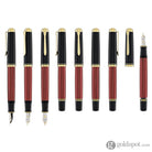 Pelikan Souveran M600 Fountain Pen in Black & Red with Gold Trim - 14K Gold Fountain Pen
