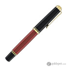 Pelikan Souveran M600 Fountain Pen in Black & Red with Gold Trim - 14K Gold Fountain Pen