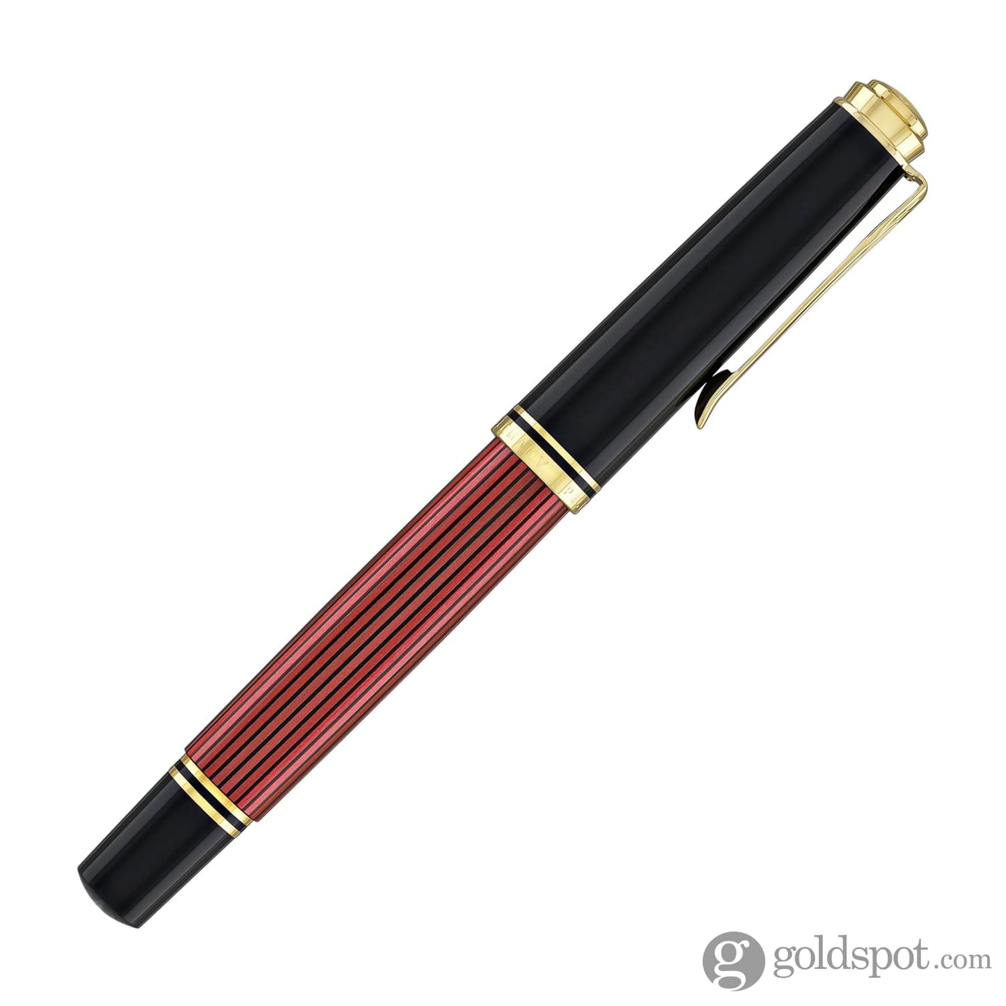 Pelikan Souveran M600 Fountain Pen in Black & Red with Gold Trim - 14K Gold Fountain Pen