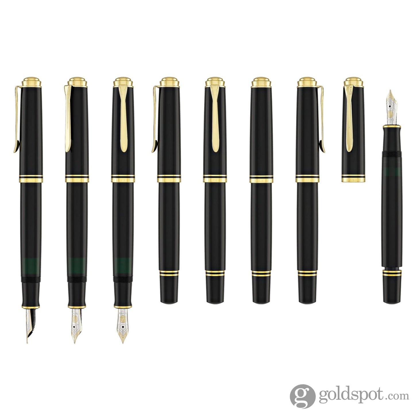 Pelikan Souveran M600 Fountain Pen in Black with Gold Trim - 14K Gold Fountain Pen
