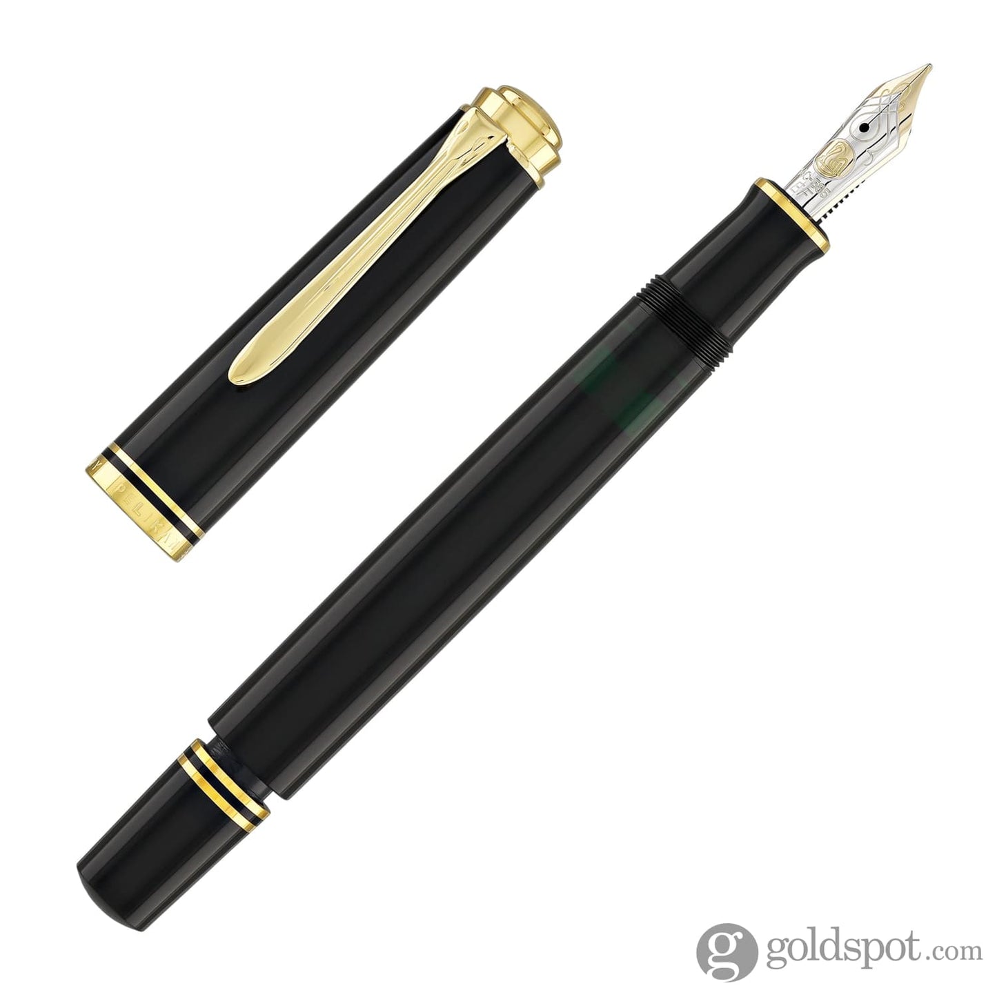 Pelikan Souveran M600 Fountain Pen in Black with Gold Trim - 14K Gold Fountain Pen