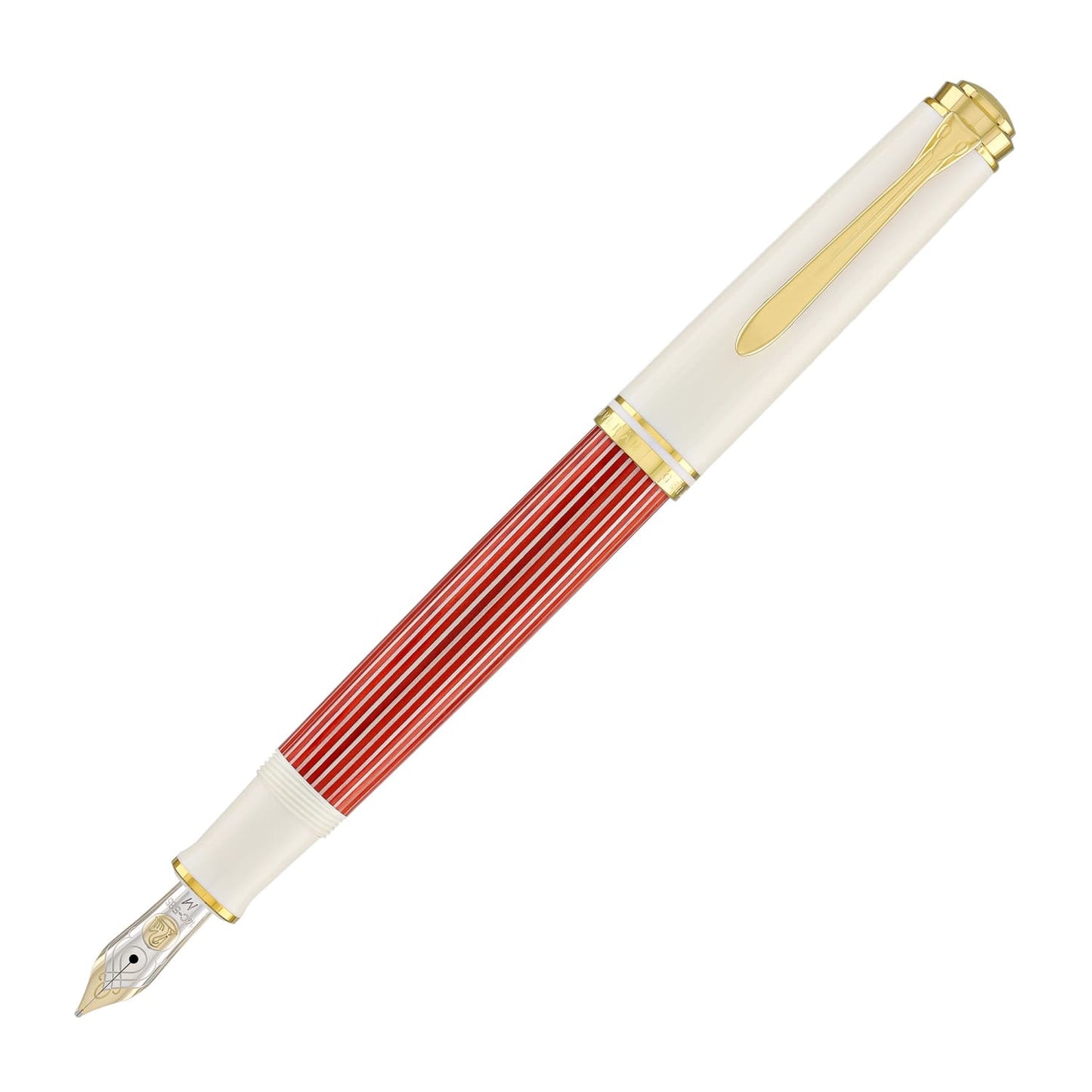 Pelikan Souveran M600 Fountain Pen in Red & White with Gold Trim Fountain Pen