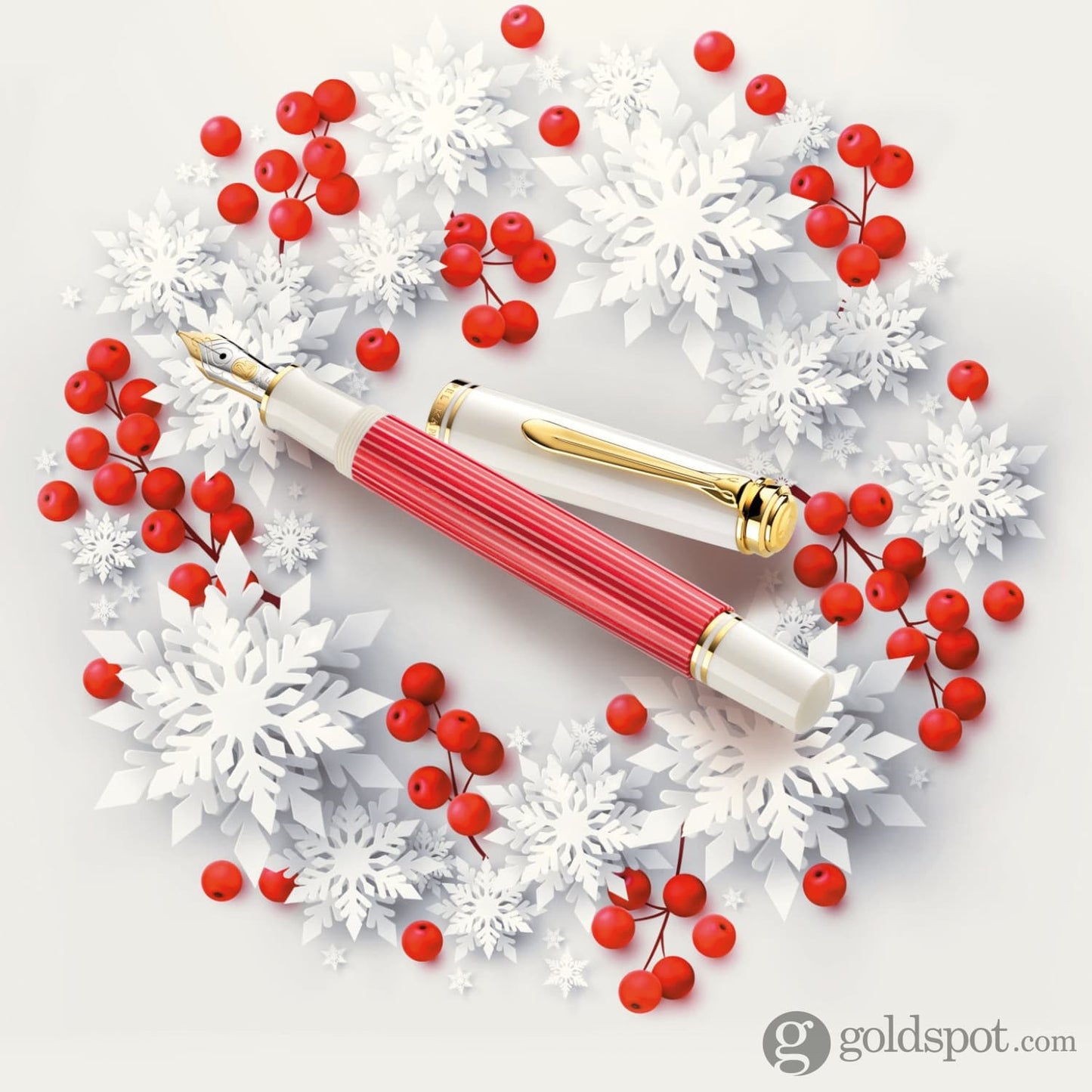 Pelikan Souveran M600 Fountain Pen in Red & White with Gold Trim Fountain Pen