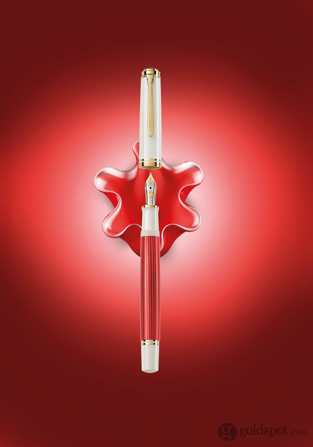 Pelikan Souveran M600 Fountain Pen in Red & White with Gold Trim Fountain Pen