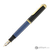 Pelikan Souveran M800 Fountain Pen in Black & Blue with Gold Trim - 18K Gold Fountain Pens