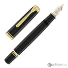 Pelikan Souveran M800 Fountain Pen in Black with Gold Trim - 18K Gold Fountain Pen