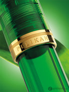 Pelikan Souveran M800 Fountain Pen in Green Demonstrator with Gold Trim - 18K Gold Fountain Pen