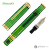 Pelikan Souveran M800 Fountain Pen in Green Demonstrator with Gold Trim - 18K Gold Fountain Pen