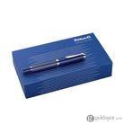 Pelikan Souveran M815 Fountain Pen in Metal Striped Blue with Silver Trim 18K Gold Fountain Pen