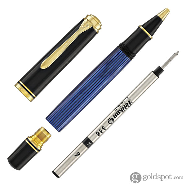 Pelikan Souveran R800 Rollerball Pen in Black & Blue with Gold Trim Rollerball Pen