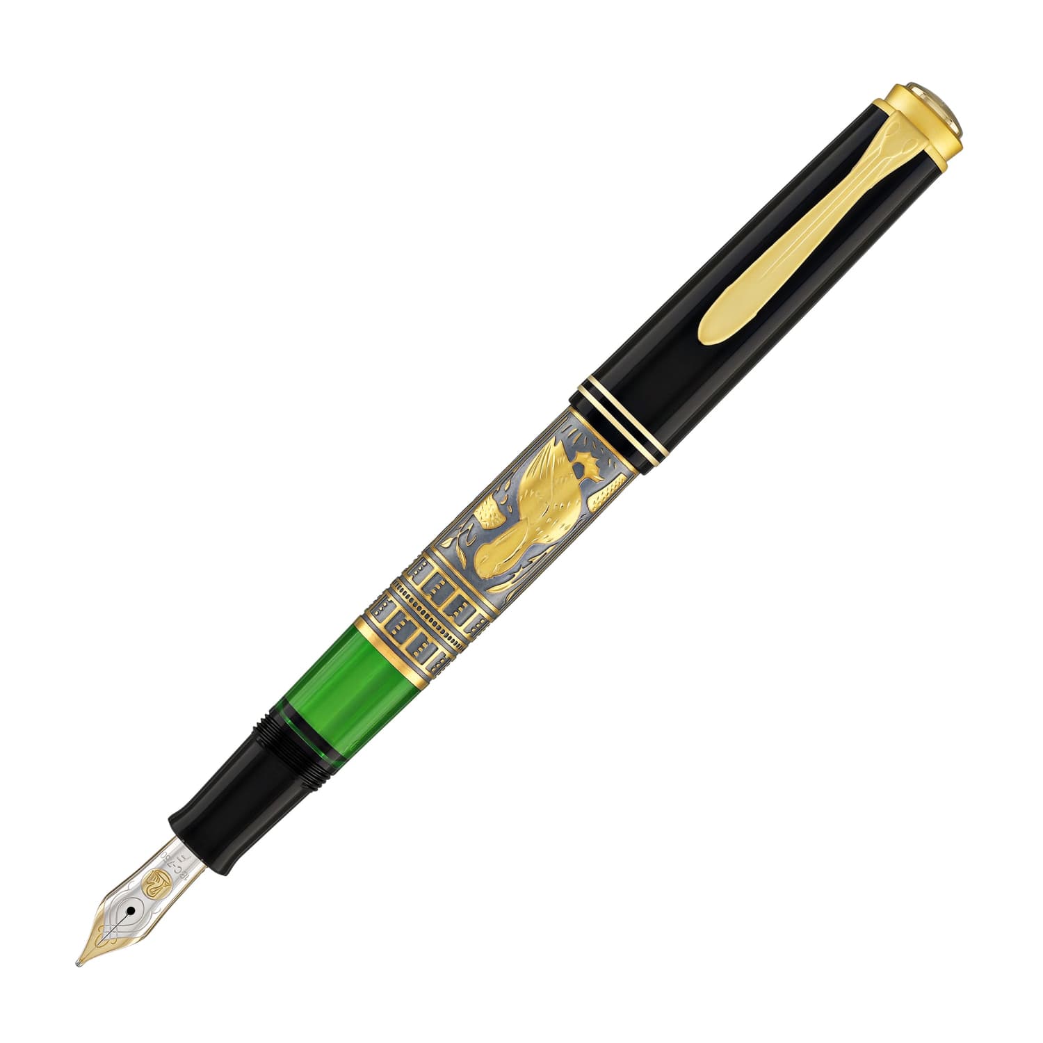 Pelikan M700 Toledo (B)万年筆 18K金ペン先 太字 Pelikan Toledo M700 Fountain Pen in Black & Gold Special Edition