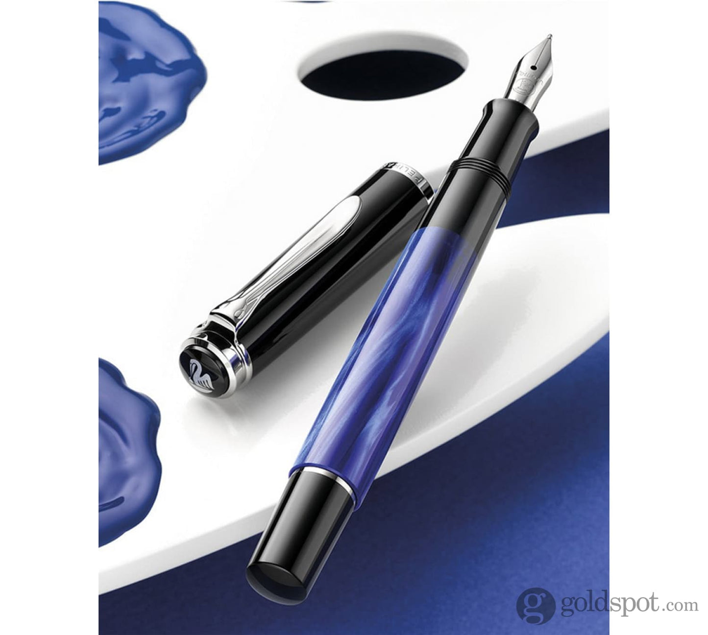 Pelikan Traditional Series M205 Fountain Pen in Blue Marbled Fountain Pen