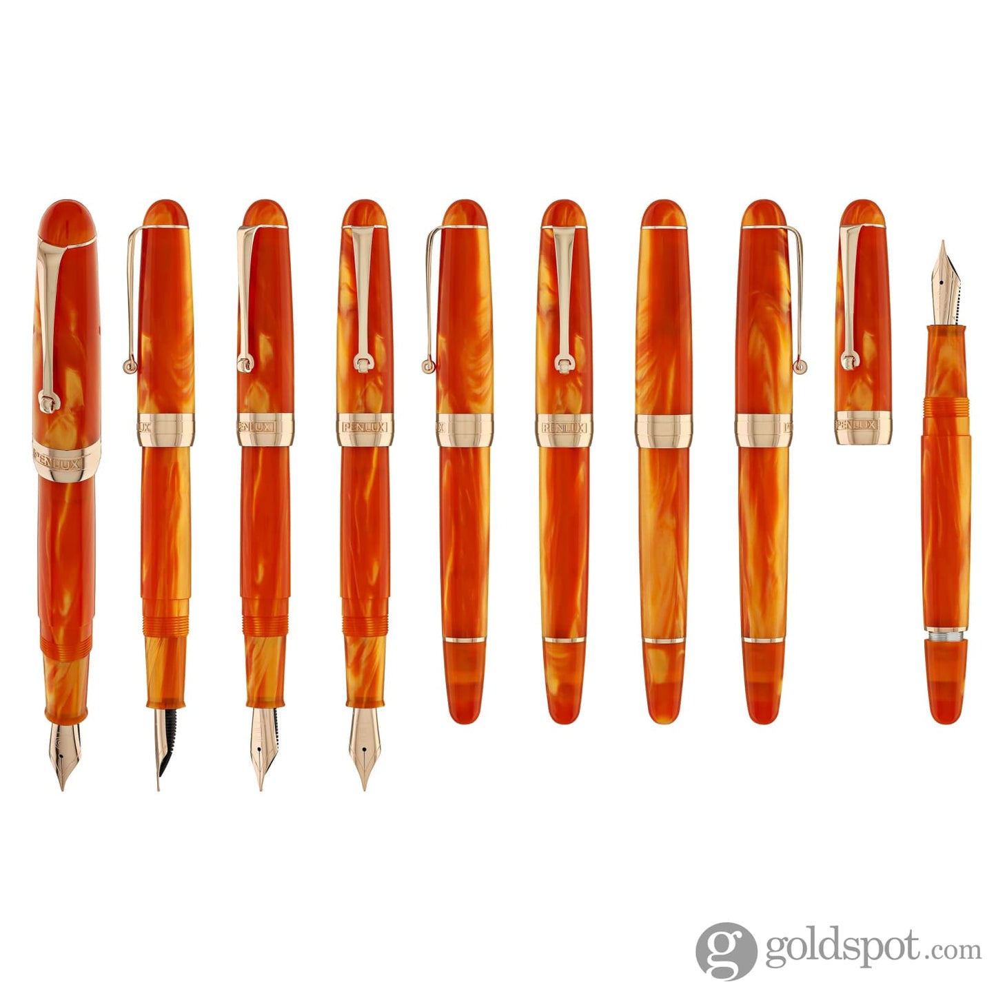 Penlux Masterpiece Delgado Fountain Pen in Tangerine Fountain Pen